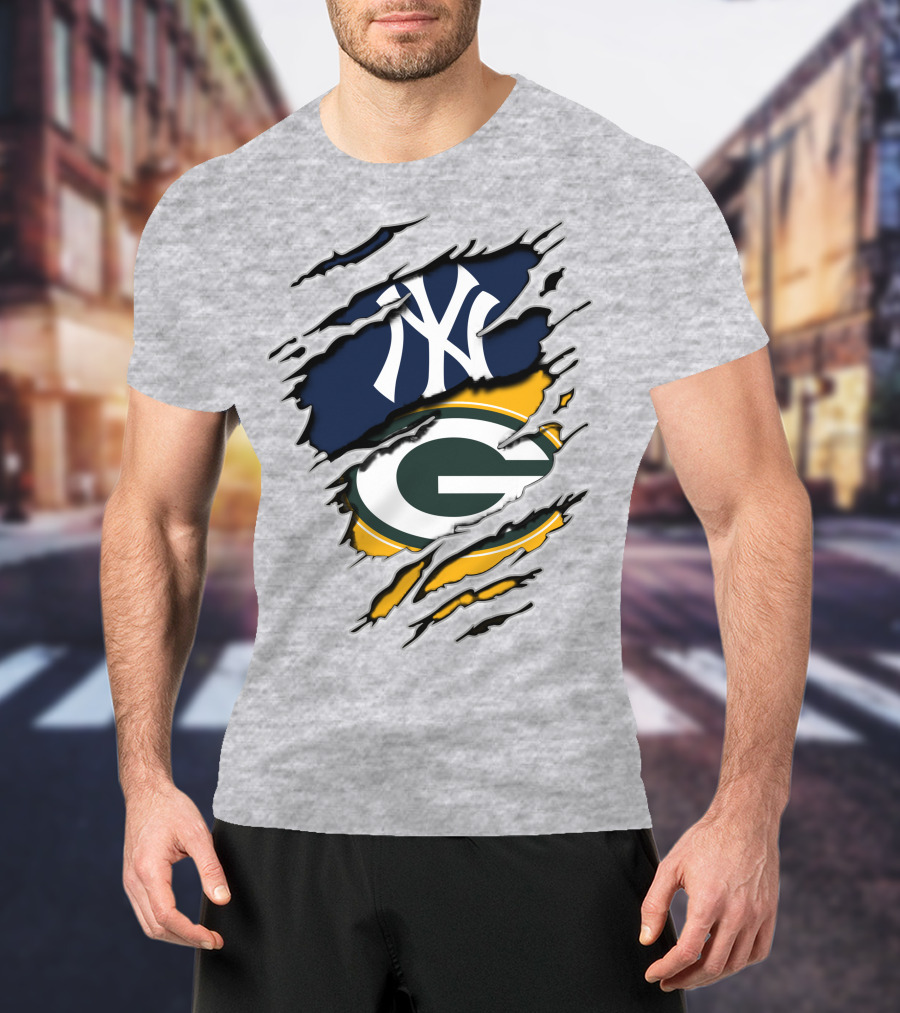 Packers Yankees Green Bay New York Crossover T-Shirt