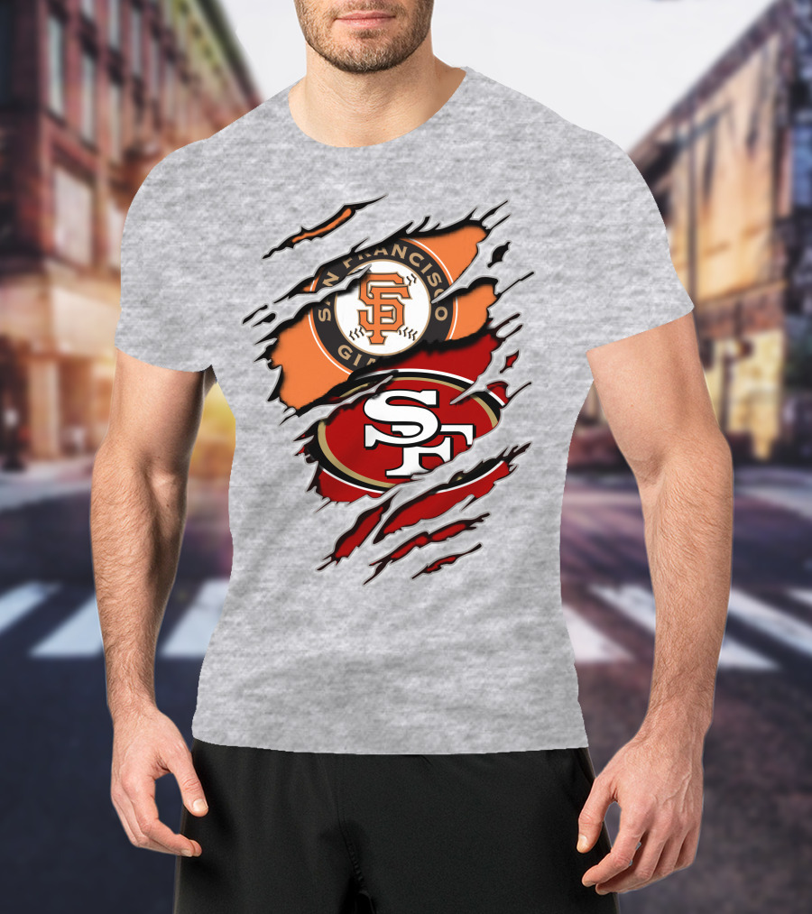 San Francisco Giants 49ers Crossover Logo T-Shirt