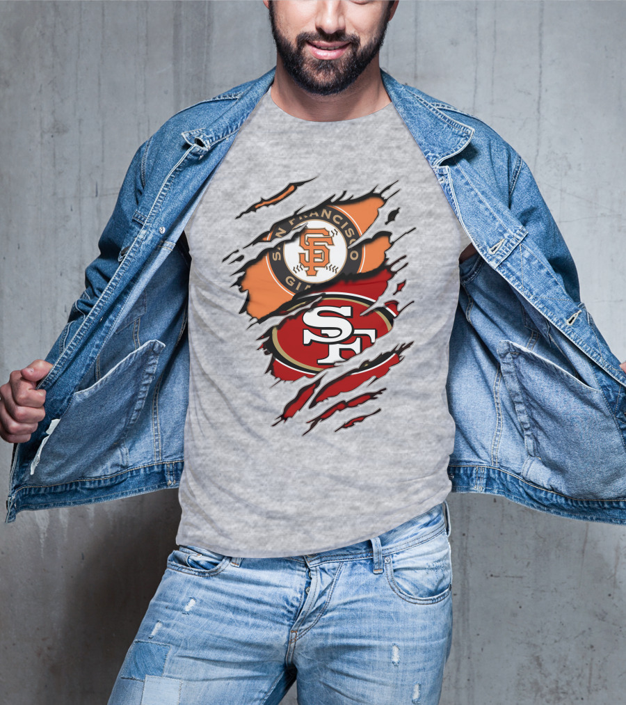 San Francisco Giants 49ers Crossover Logo T-Shirt