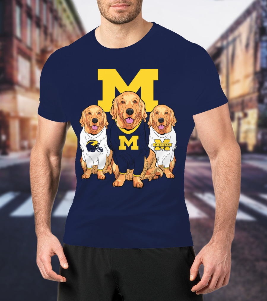 Michigan Wolverines Golden Retriever T-Shirt