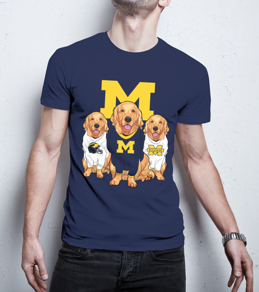 Michigan Wolverines Golden Retriever T-Shirt