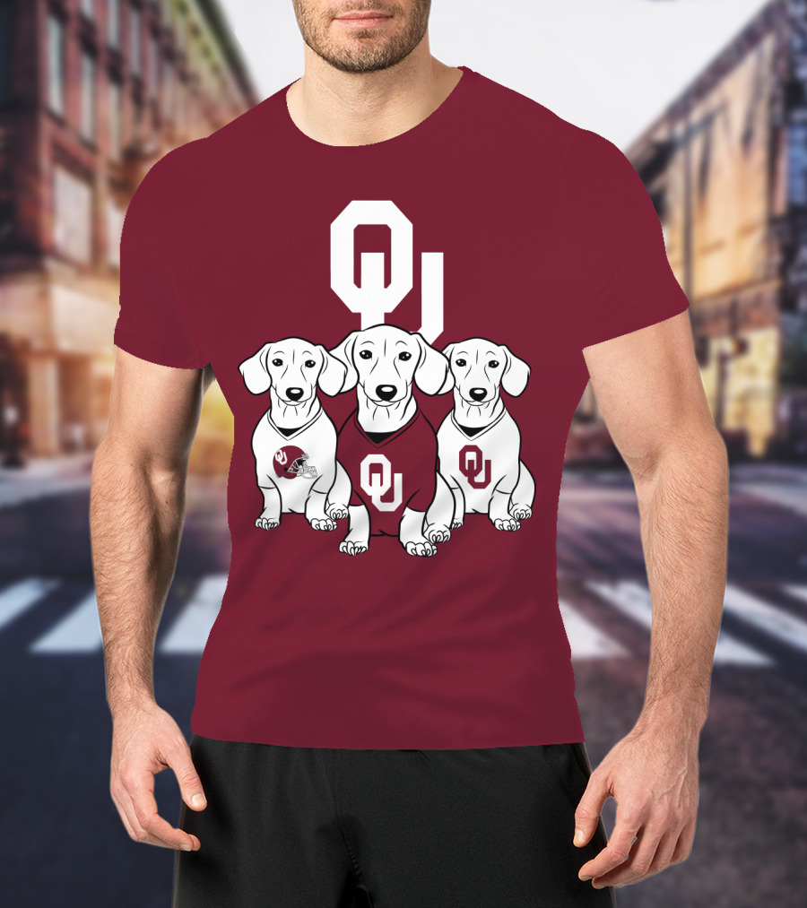 Oklahoma Sooners Three Dachshunds T-Shirt
