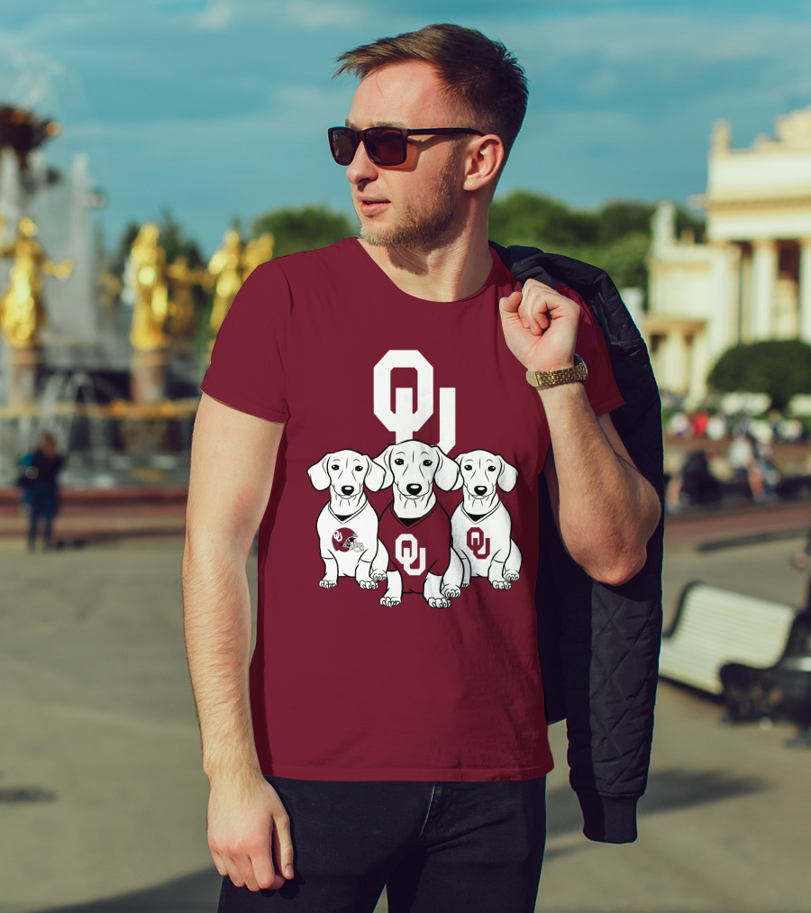 Oklahoma Sooners Three Dachshunds T-Shirt