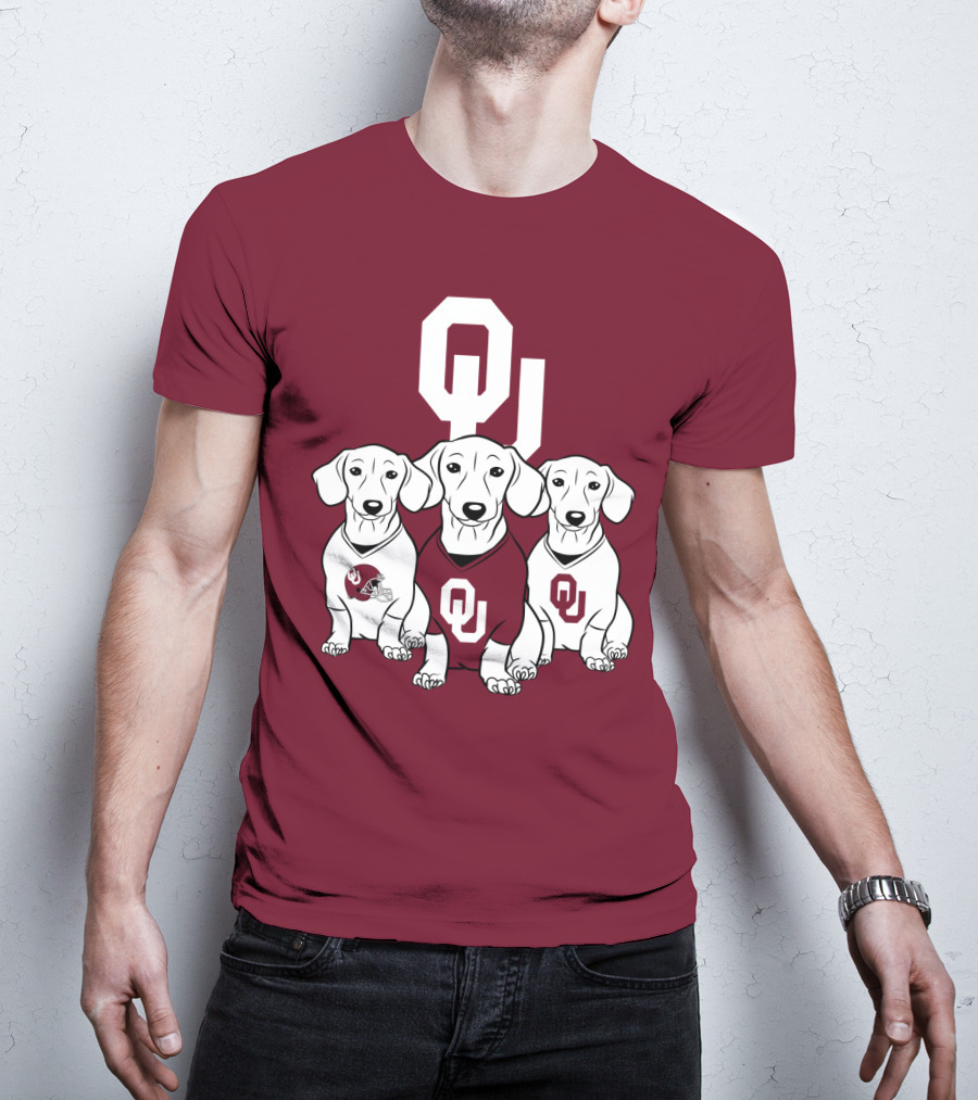 Oklahoma Sooners Three Dachshunds T-Shirt