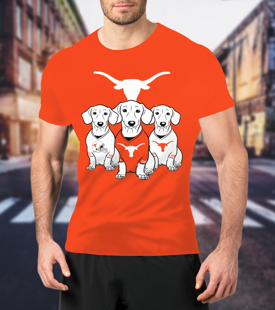 Longhorn Dogs Trio Texas Football T-Shirt