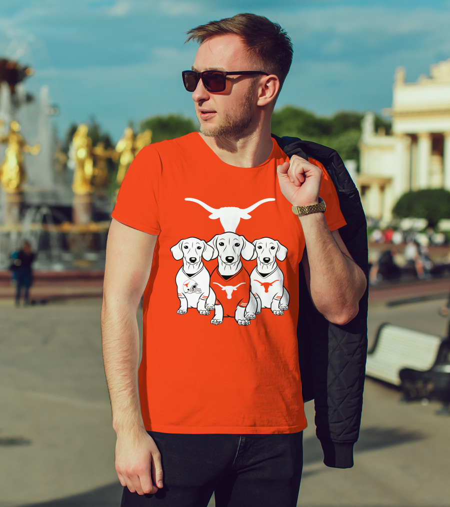 Longhorn Dogs Trio Texas Football T-Shirt