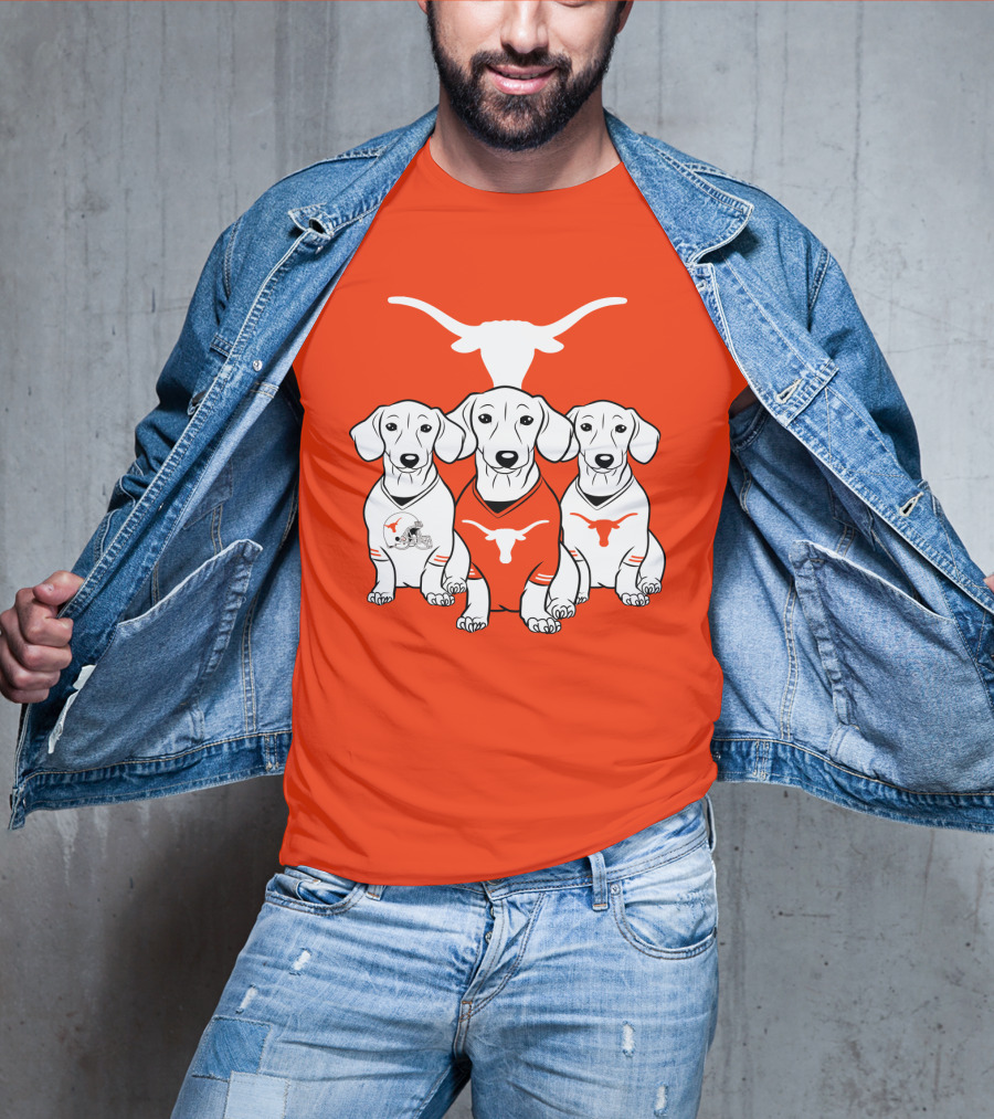 Longhorn Dogs Trio Texas Football T-Shirt