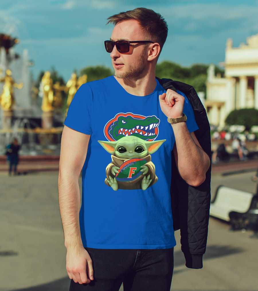 Baby Yoda Florida Gators Football Fan T-Shirt