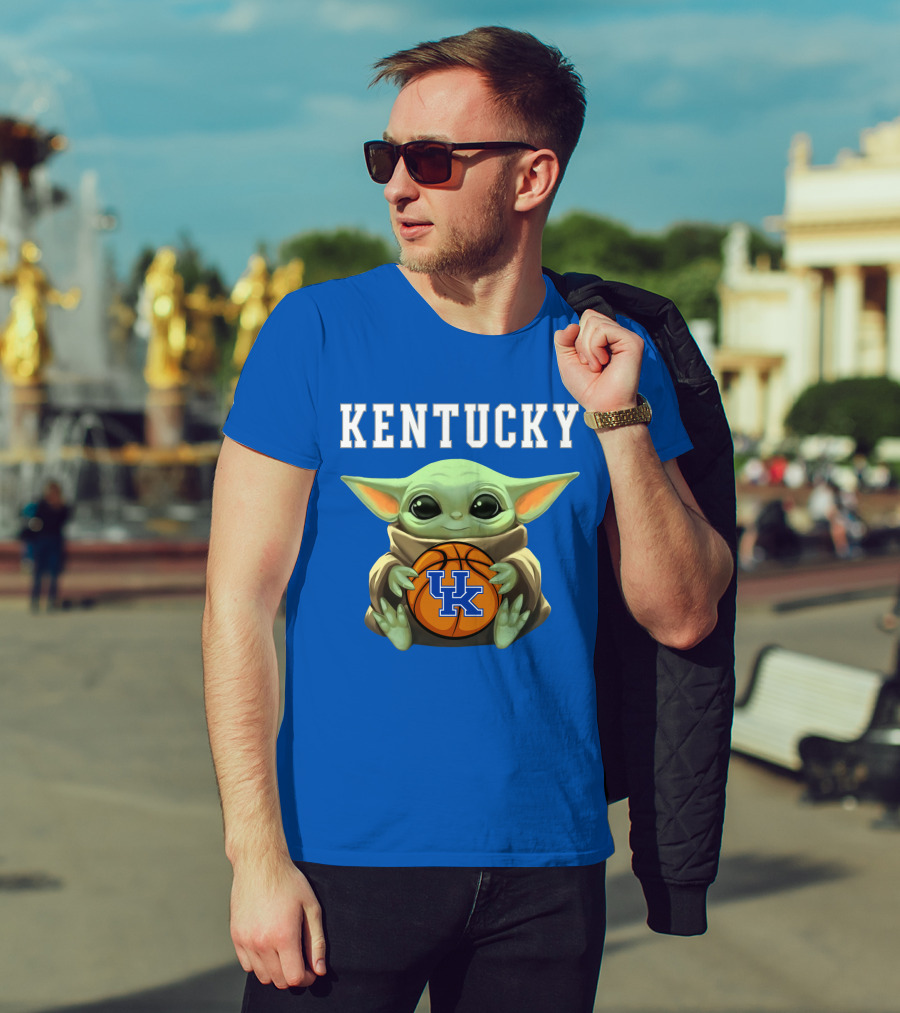 Kentucky Wildcats Baby Yoda Basketball T-Shirt
