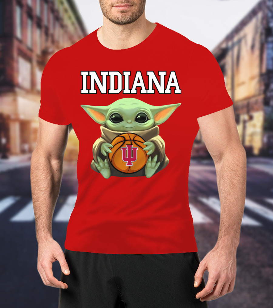 Indiana Baby Yoda IU Basketball T-Shirt