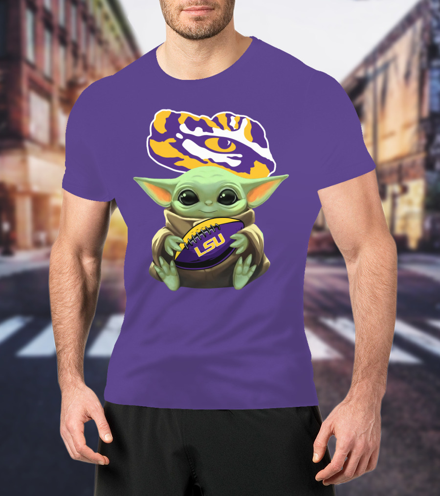 Baby Yoda Lsu Tigers Football Tiger Eye T-Shirt