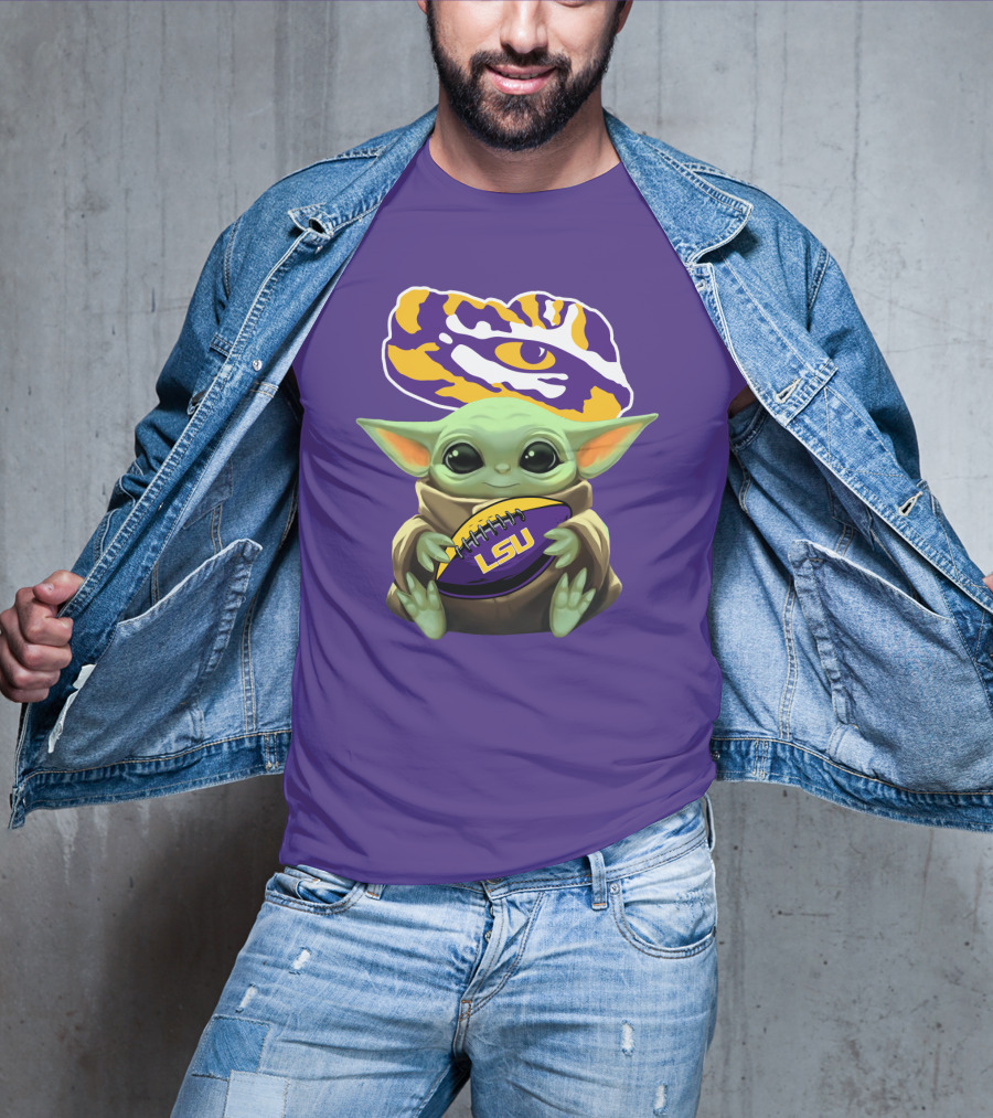 Baby Yoda Lsu Tigers Football Tiger Eye T-Shirt