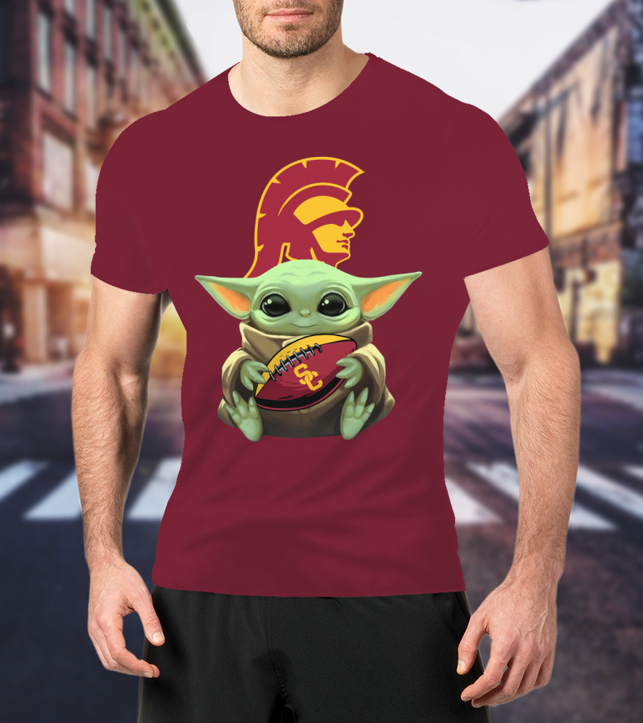 Baby Yoda USC Trojans Football T-Shirt