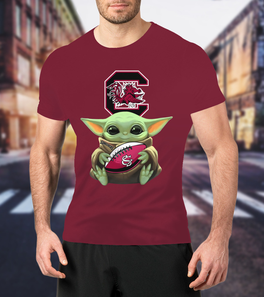 Baby Yoda Gamecocks South Carolina Football Fan T-Shirt