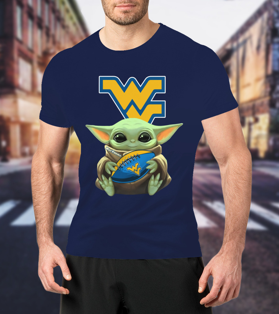 West Virginia Baby Yoda Football Mountaineers T-Shirt