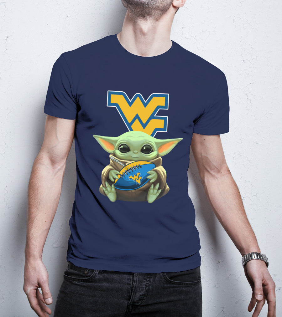 West Virginia Baby Yoda Football Mountaineers T-Shirt