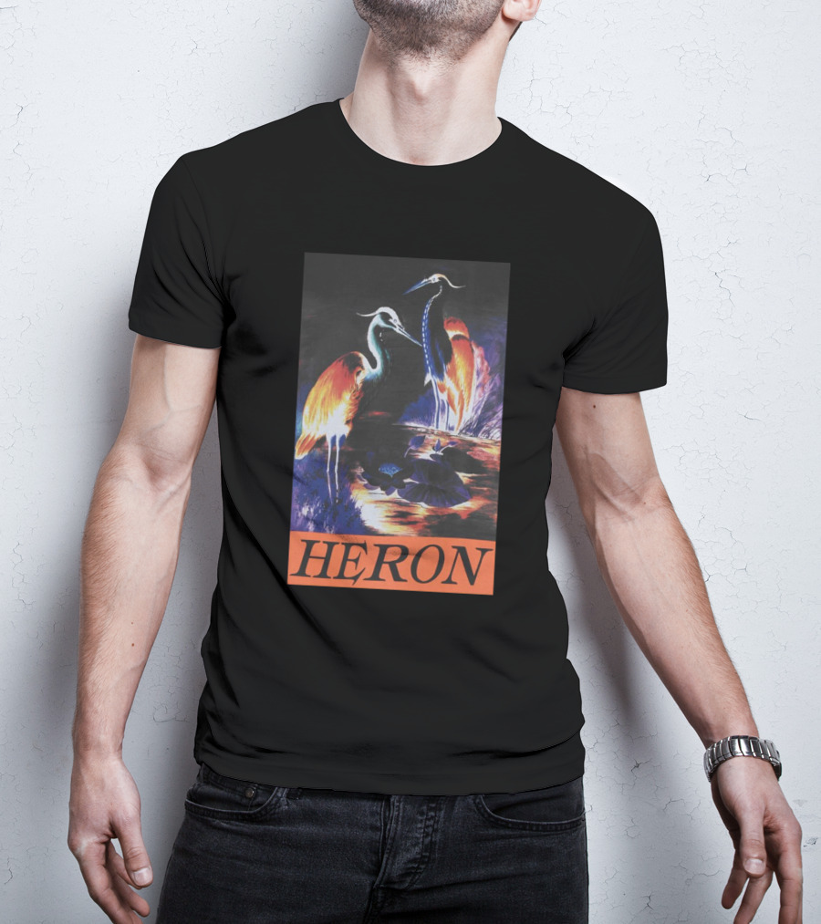 Heron Preston Vibrant Herons Wildlife Scene T-Shirt