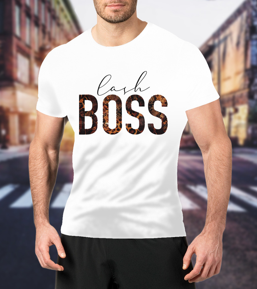 Lash Boss Snake Pattern Text T-Shirt
