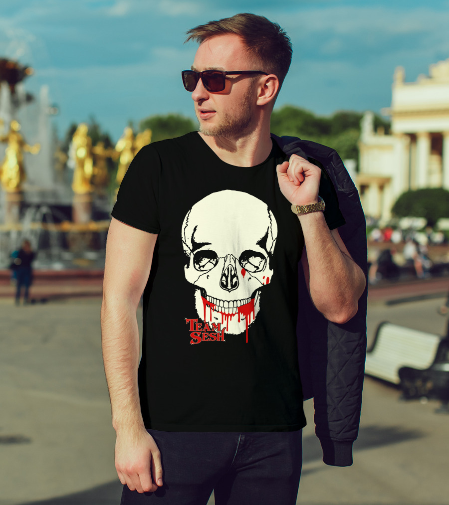 Team Sesh Skull Design Faces Of Sesh Merchandise T-Shirt