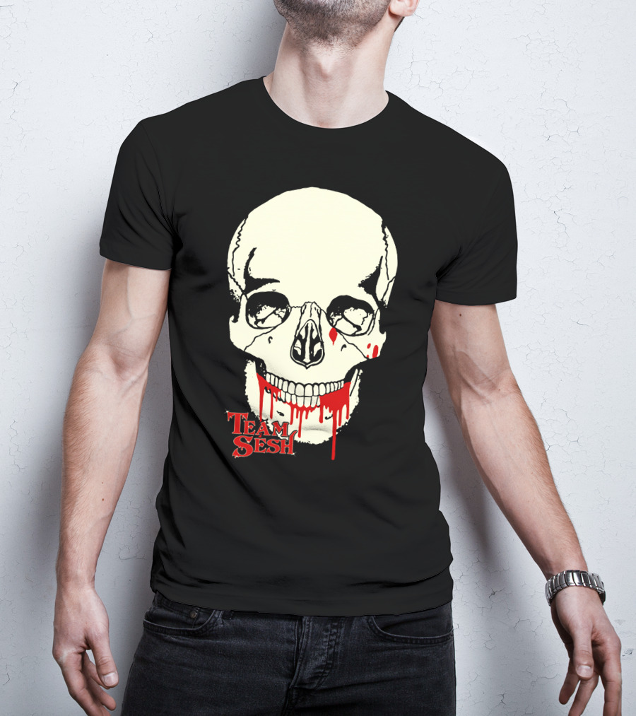 Team Sesh Skull Design Faces Of Sesh Merchandise T-Shirt