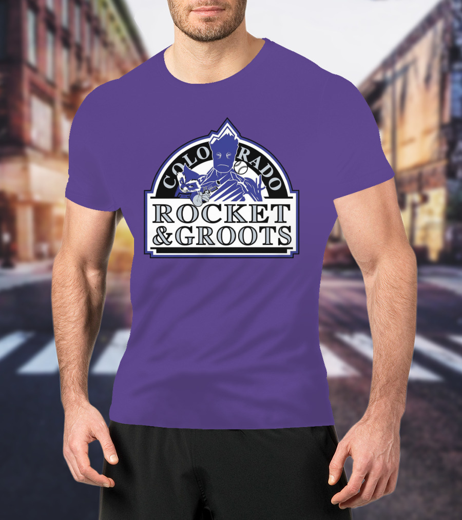 Colorado Rocket And Groots MLB Baseball Crossover T-Shirt