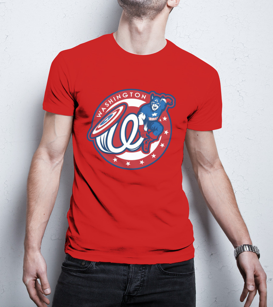 Washington Captain America MLB Crossover T-Shirt