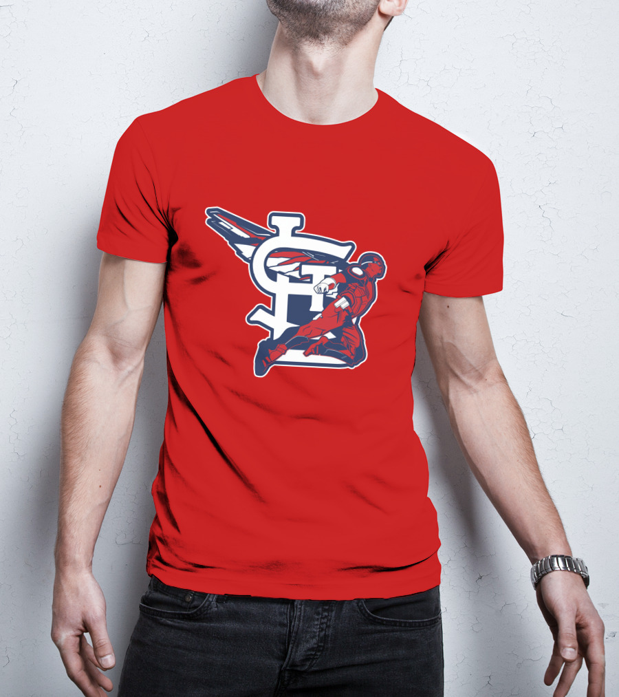 St. Louis Falcons MLB Logo With Winged Superhero T-Shirt