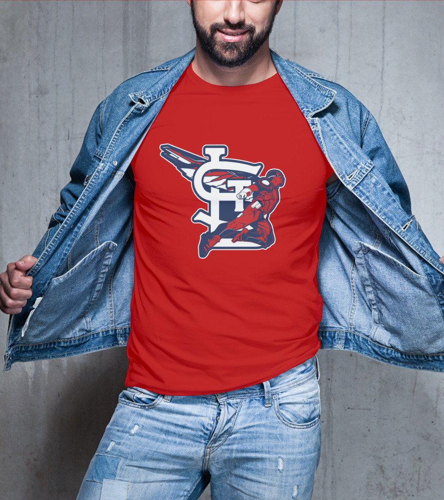 St. Louis Falcons MLB Logo With Winged Superhero T-Shirt