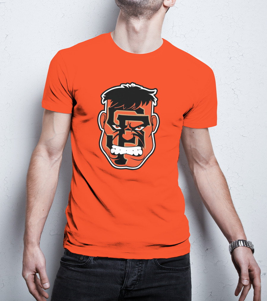 SF Giants Hulk Rage Face Orange T-Shirt