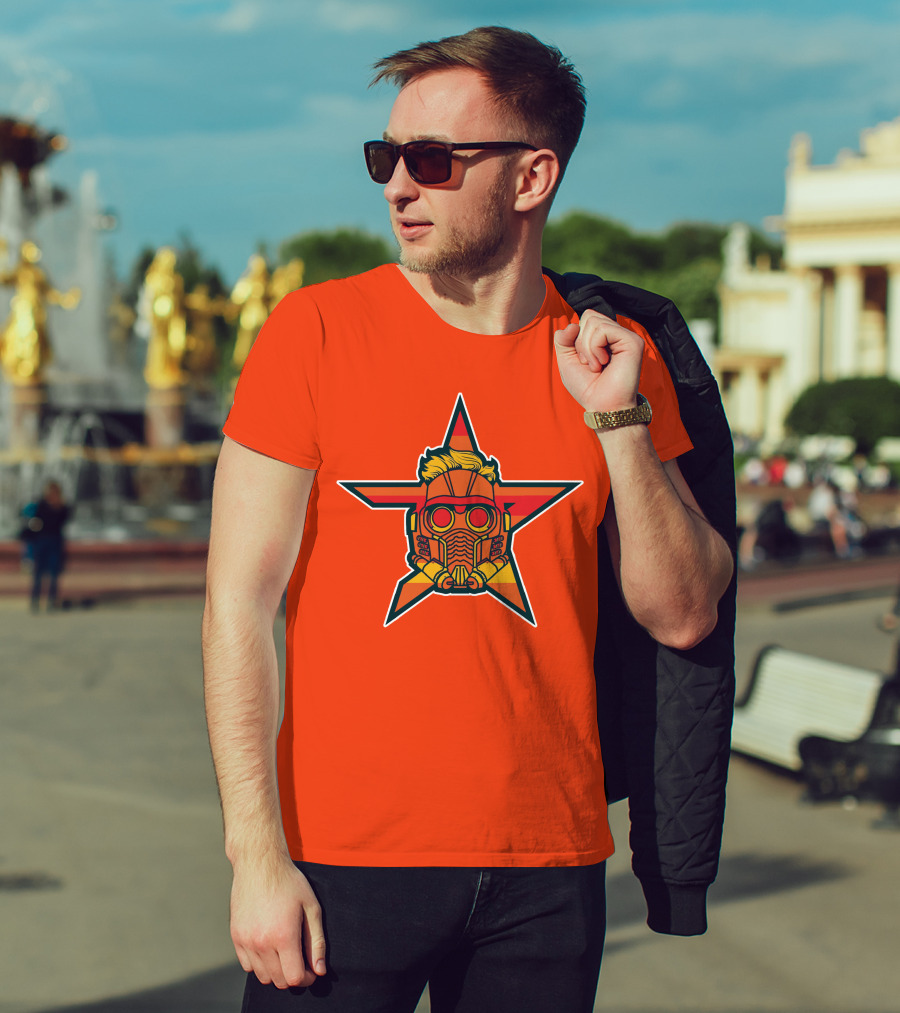 Star Lord Mask Houston Astros MLB Crossover T-Shirt