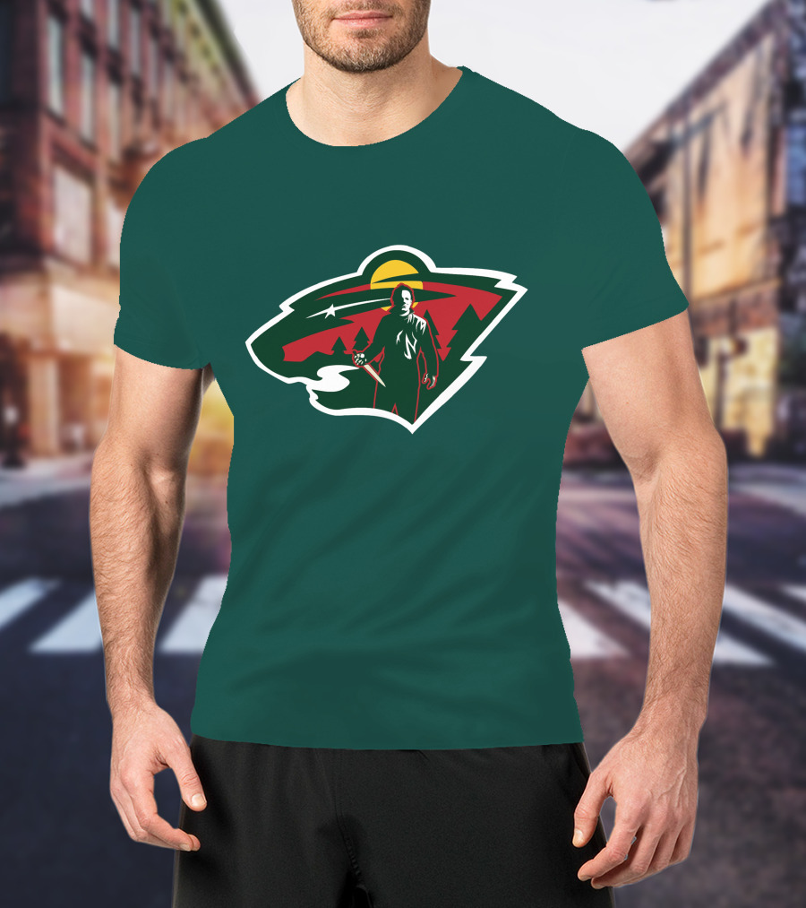 Minnesota Wild Michael Myers NHL Crossover T-Shirt