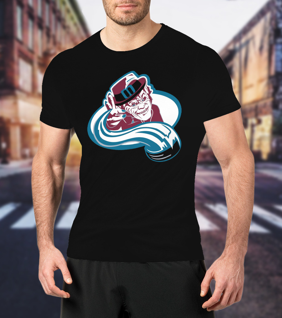 Colorado Leprechauns Hockey Icon With Avalanche Style And Logo Elements T-Shirt