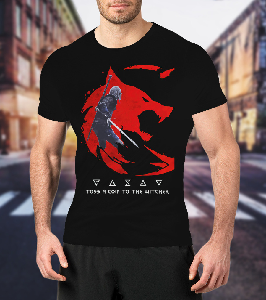 Toss A Coin To The Witcher 3 Red Wolf Wild Hunt Geralt Of Rivia T-Shirt