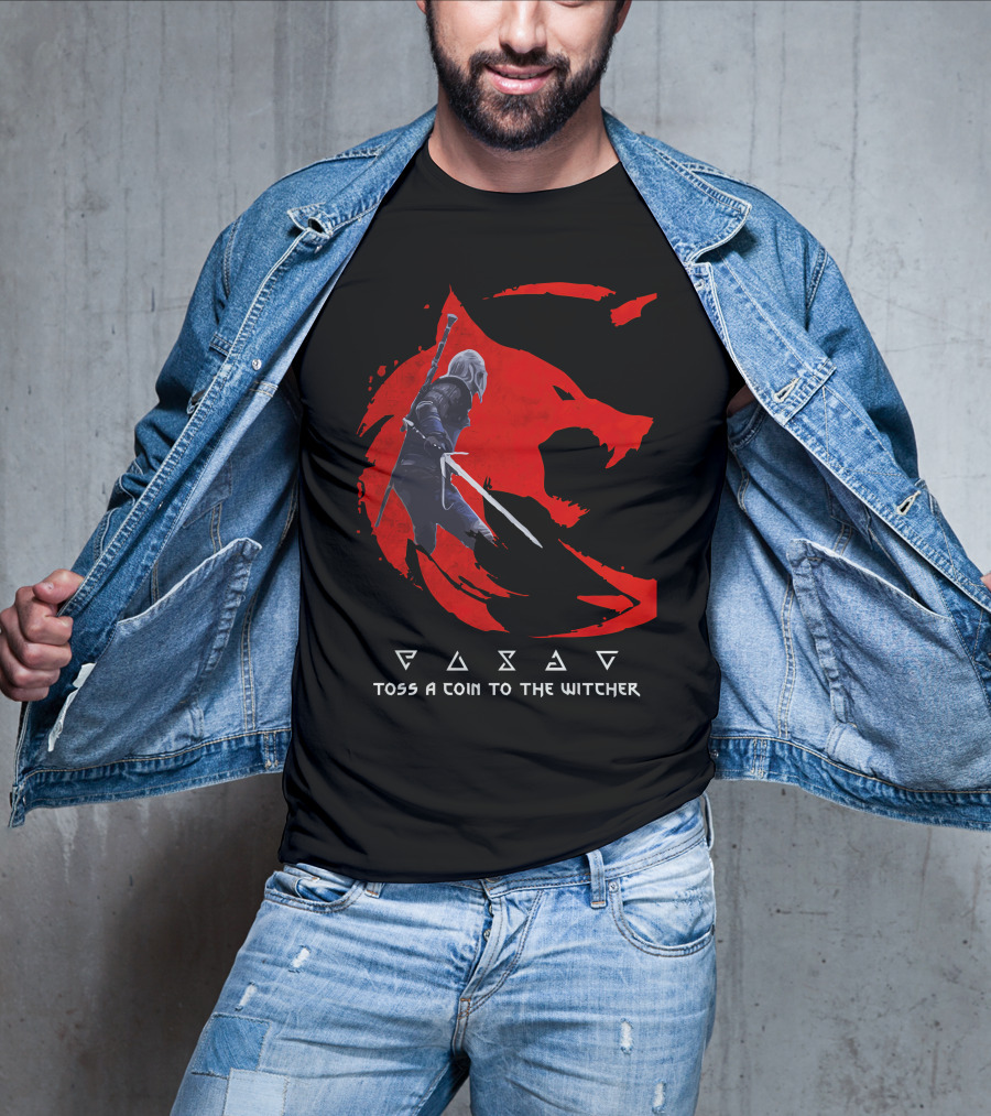 Toss A Coin To The Witcher 3 Red Wolf Wild Hunt Geralt Of Rivia T-Shirt