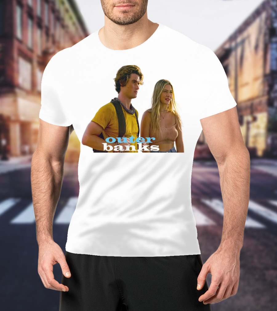 Outer Banks TV Show Characters On Beach Adventure Scene T-Shirt