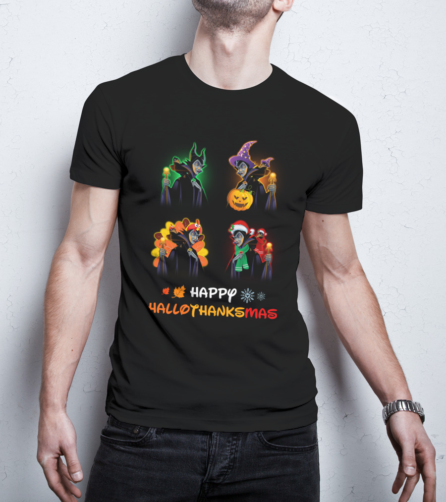 HAPPY HALLOTHANKSMAS MALEFICENT Halloween Thanksgiving Christmas T-Shirt