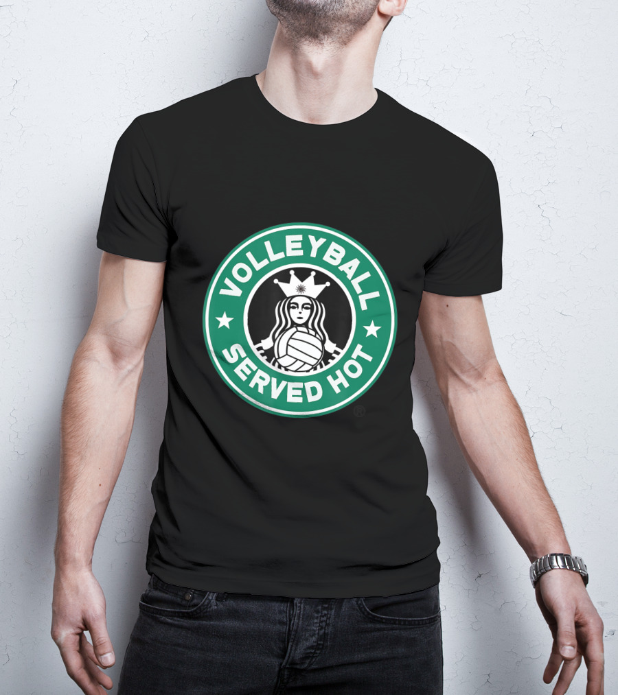 Volleyball Served Hot Funny Logo Design Great T-Shirt
