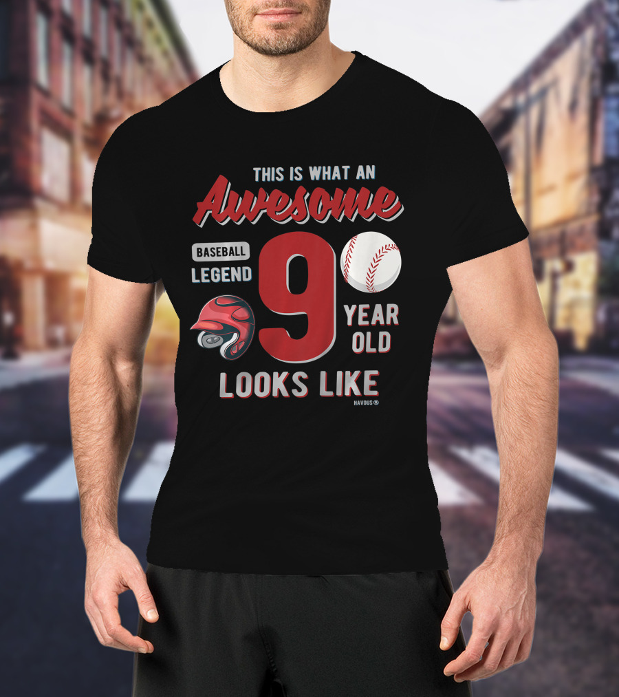 This Is What An Awesome Baseball Legend 9 Year Old Looks Like T-Shirt