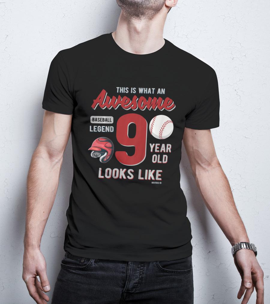This Is What An Awesome Baseball Legend 9 Year Old Looks Like T-Shirt