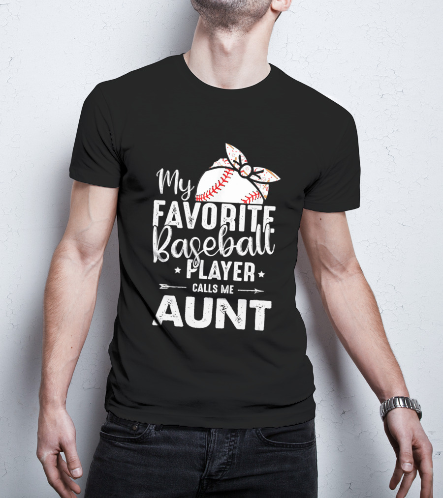 My Favorite Baseball Player Calls Me Aunt Batter Bow Tie T-Shirt