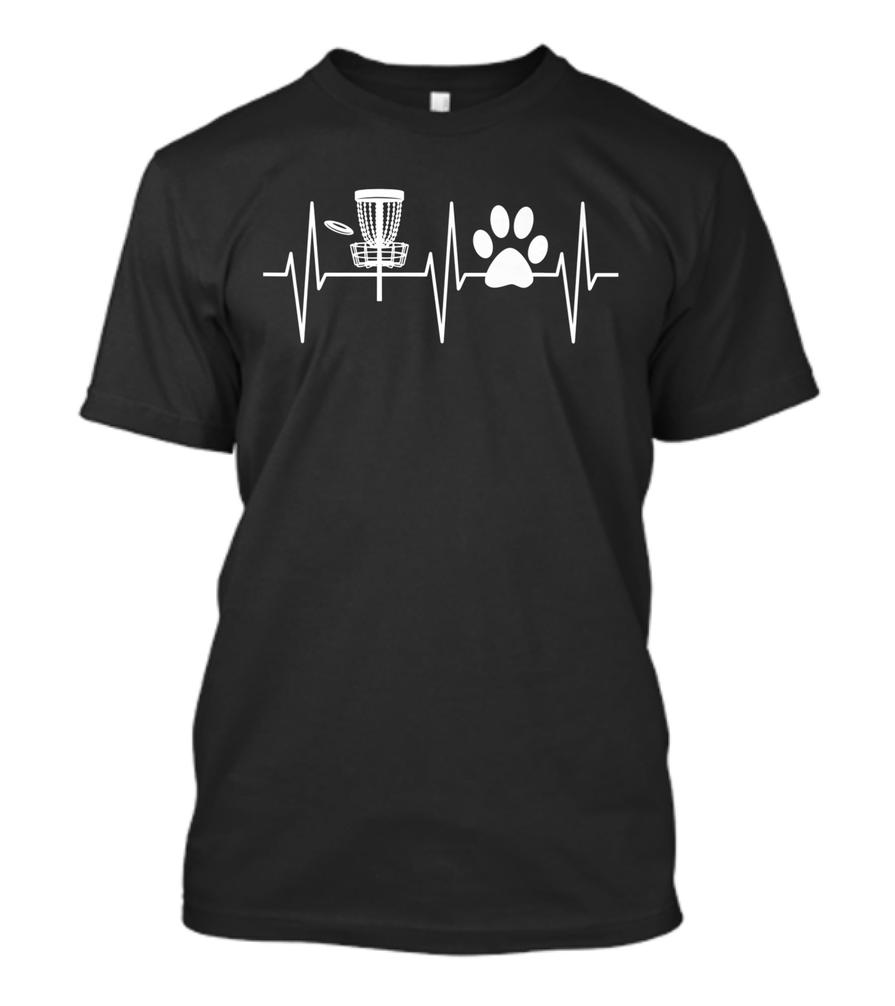 Disc Golf Heartbeat Funny Dog Lover Disc Golfer T-Shirt