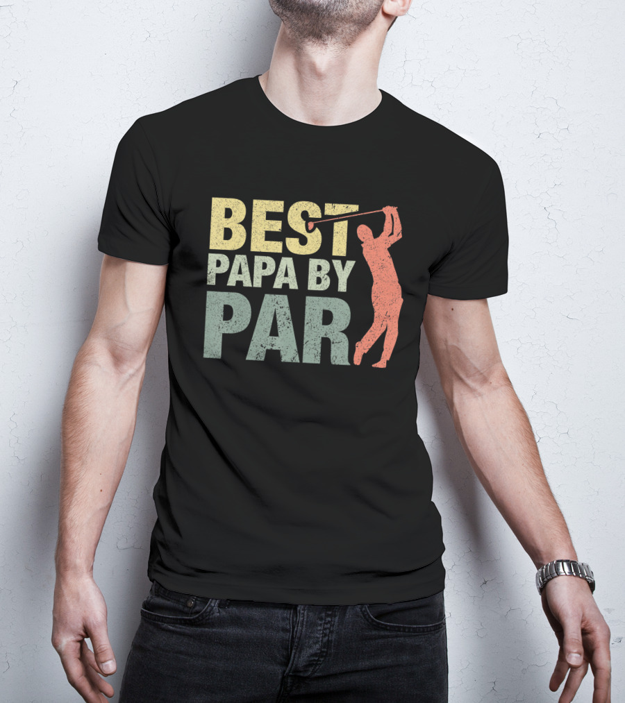 Best Papa By Par Golf Grandpa Swinging T-Shirt