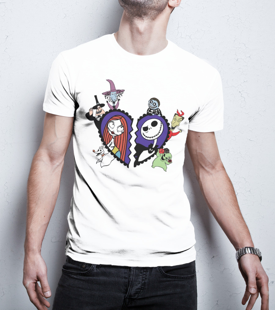 Jack And Sally Nightmare Before Christmas Characters T-Shirt
