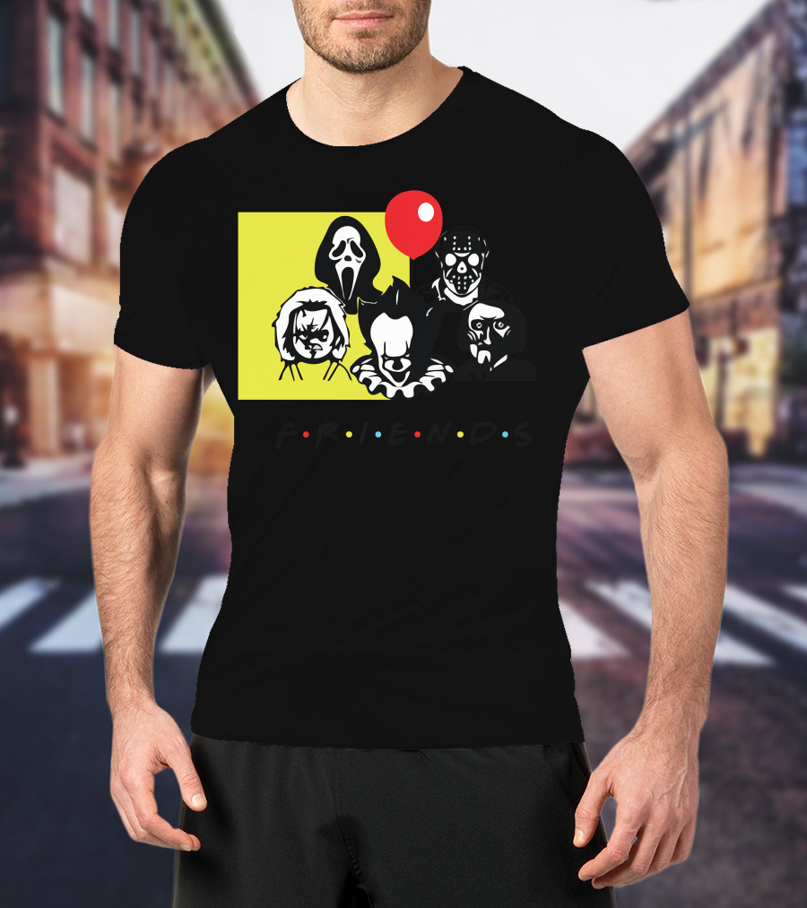 Friends Ghostface Chucky Pennywise Jason Freddy T-Shirt