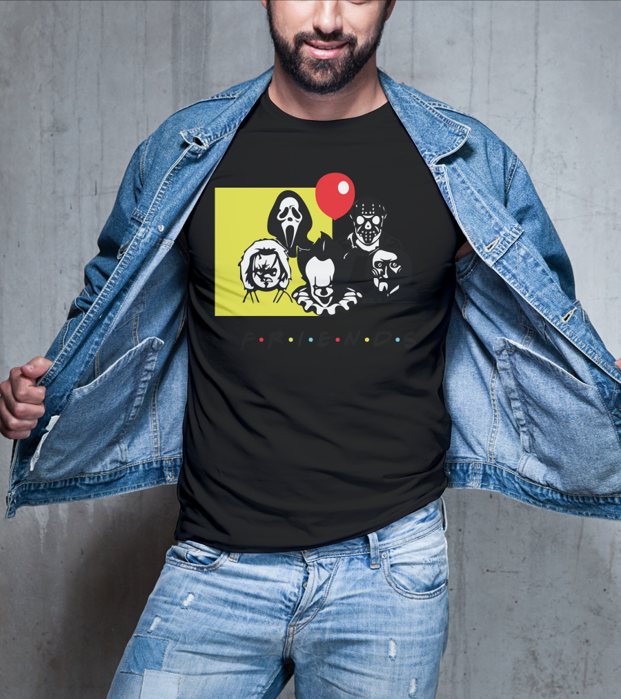 Friends Ghostface Chucky Pennywise Jason Freddy T-Shirt