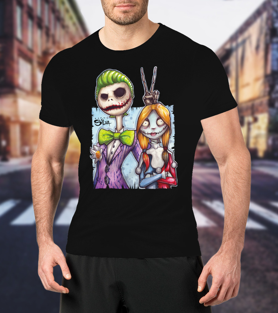 Jack And Sally Danny Silva Art Joker Mashup T-Shirt