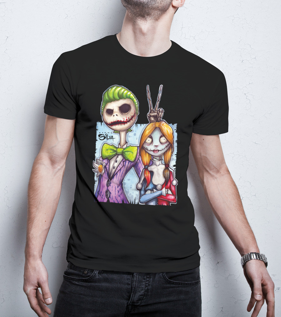 Jack And Sally Danny Silva Art Joker Mashup T-Shirt