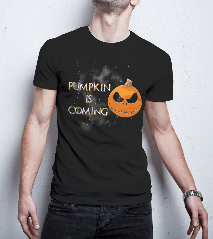Pumkin Is Coming Halloween Jack-O'-Lantern Face T-Shirt
