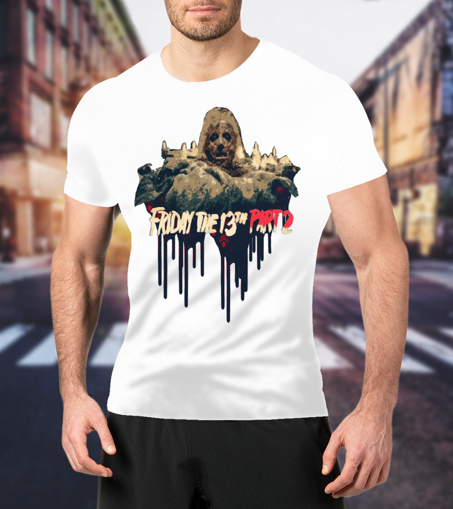Friday The 13th Part 2 Dripping Mask Horror T-Shirt