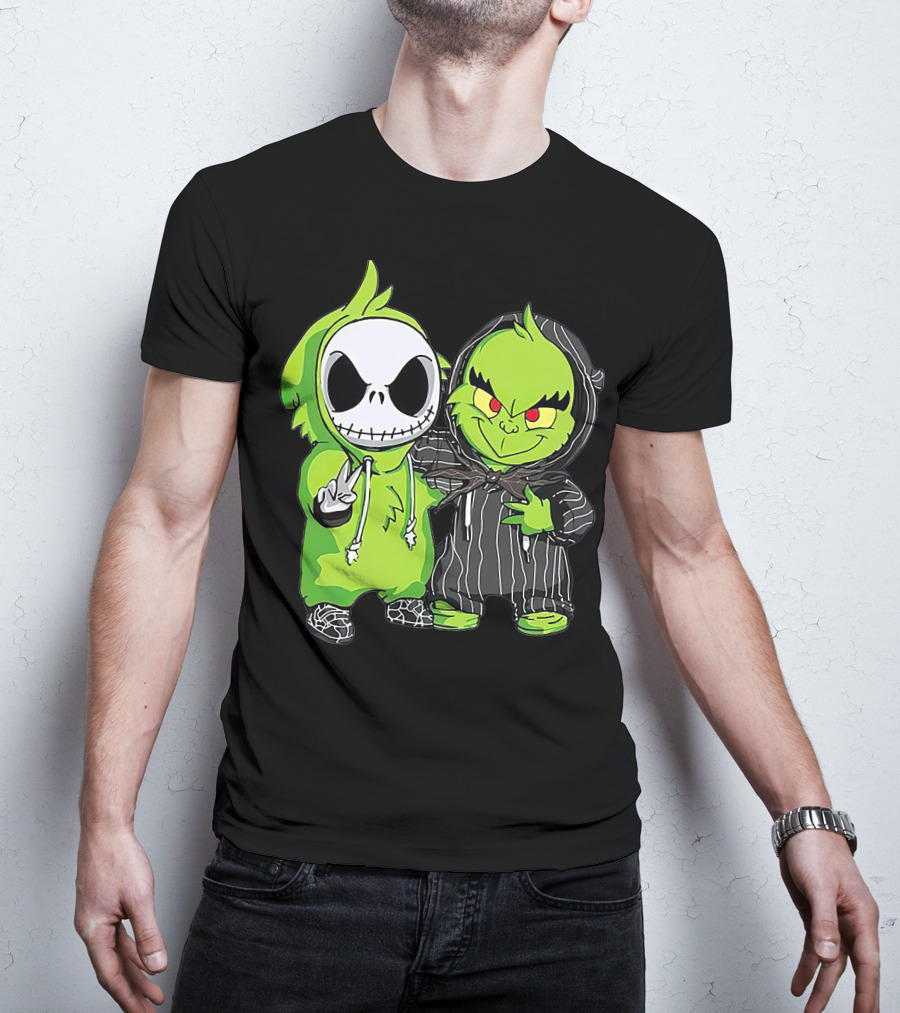 Jack Skellington And Grinch Crossover Hoodie Characters T-Shirt